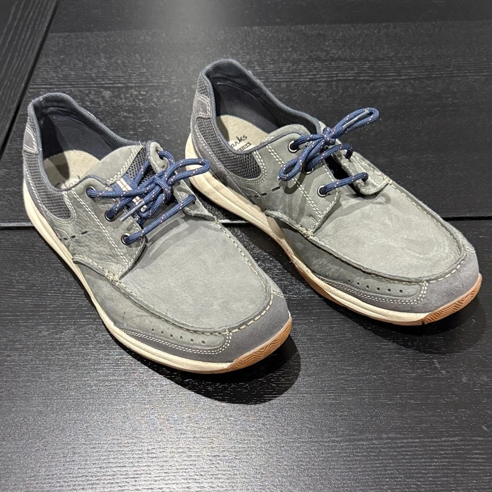 Clarks Allston Edge Navy Men’s Casual Boat Shoes Size 10W